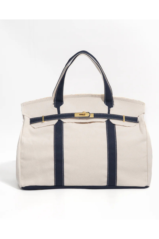 Heritage Stripe Canvas Boat Tote Bag – A Refined Everyday & Weekender Carryall