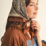 Boho Paisley Print Elegant Silk Scarf