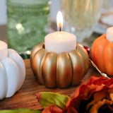 2-in-1 Pumpkin Tealight/Candlestick Holder Gold