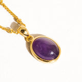 Caillou 18K Gold Assorted Natural Stone Necklace: Moonstone