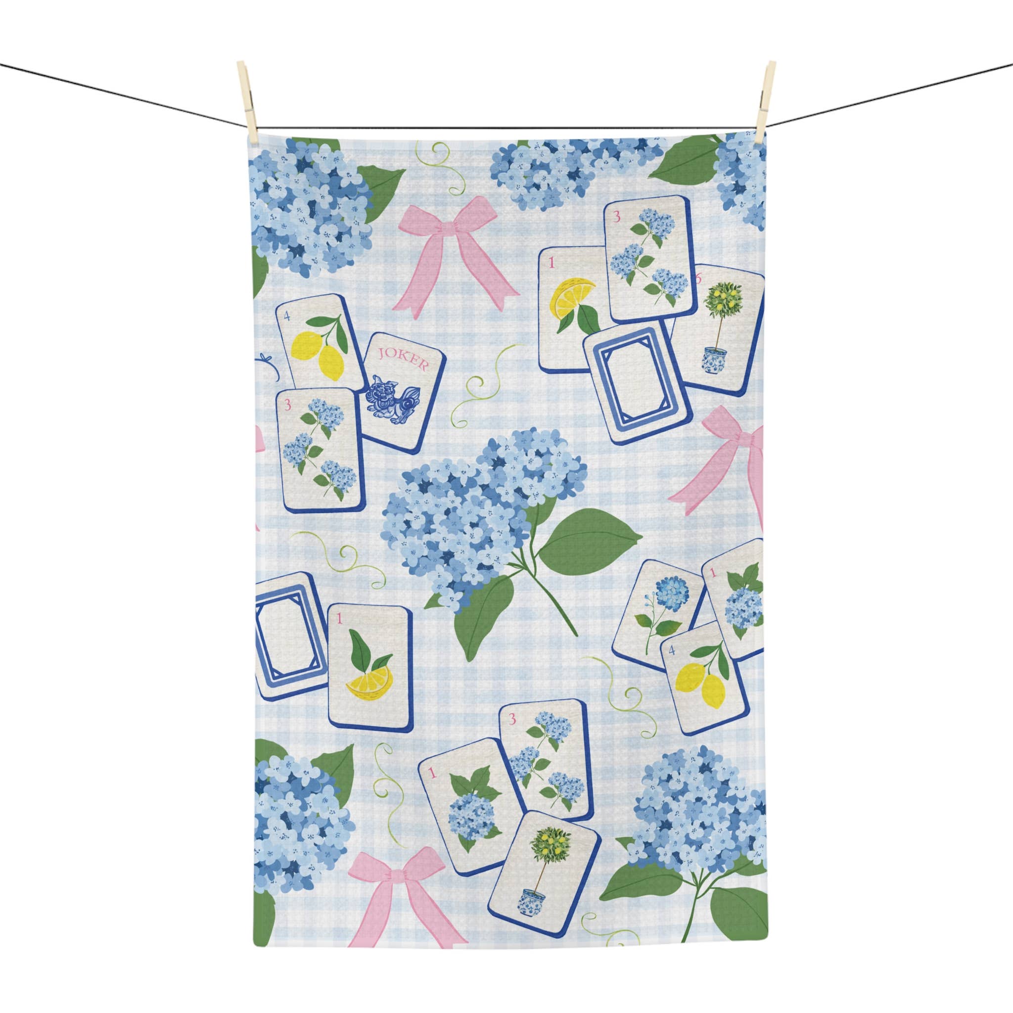 Mahjong Hydrangea Kitchen Towel