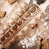 Wooden Embossed Pumpkin Rolling Pin