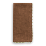 Knotted Edge Raw Umber Cotton Napkin Cream Trim