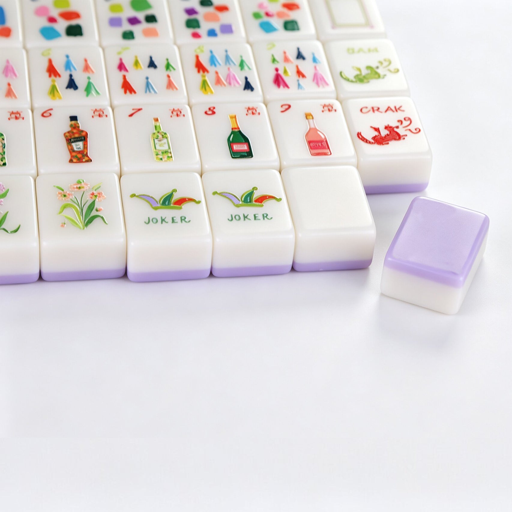 Cocktails Mahjong Tiles with Tote Bag/Dice