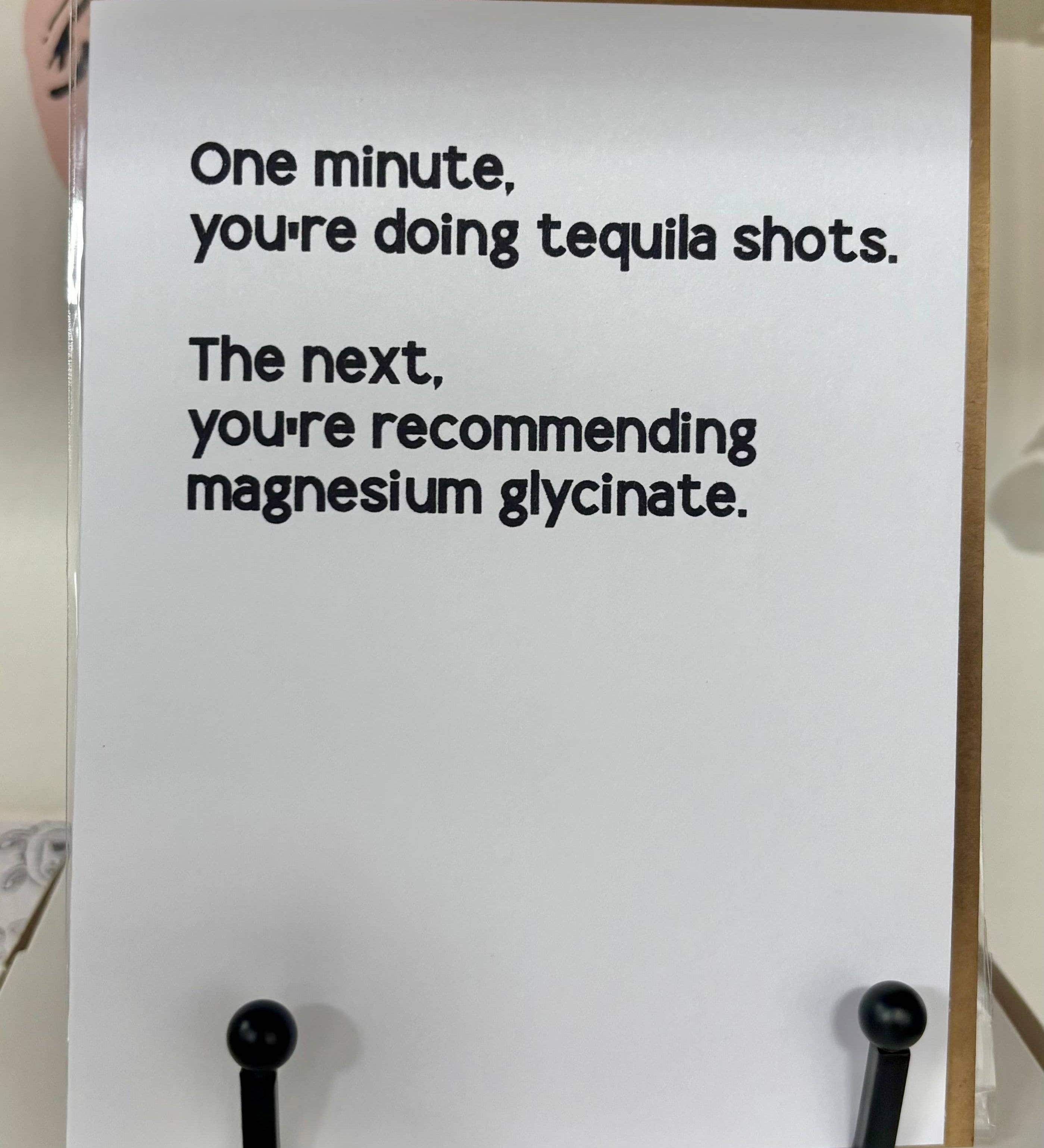 Tequila Shots & Magnesium Glycinate | Funny Friendship Card