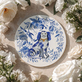 Blue and White Chinoiserie Ceramic Coaster — Spaniel