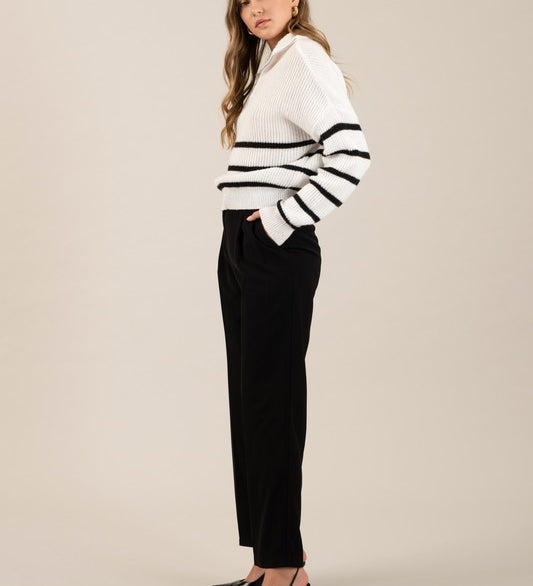High Waist Wide Leg Pleated Dress Pants