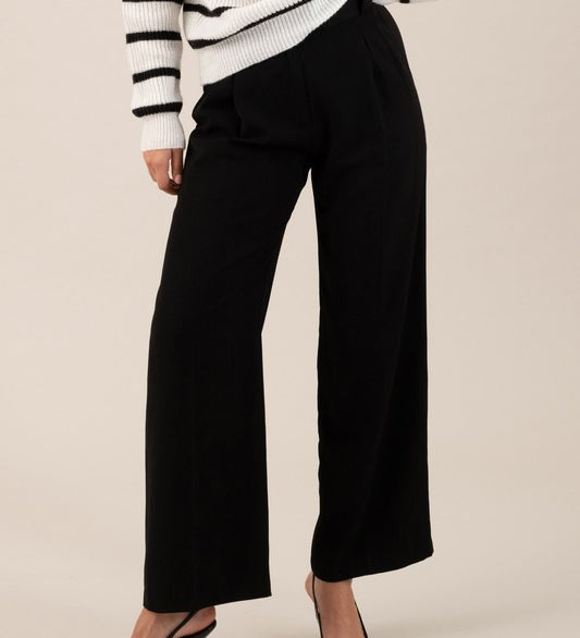 High Waist Wide Leg Pleated Dress Pants