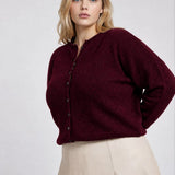 Plus Lightweight Button Down Knit Cardigan