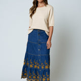 Raw Edge Half Sleeve Sweater Knit Top