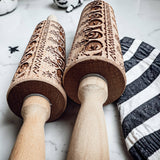 Wooden Embossed Pumpkin Rolling Pin