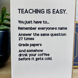 Funny Teacher Card | Teacher Appreciation: Black