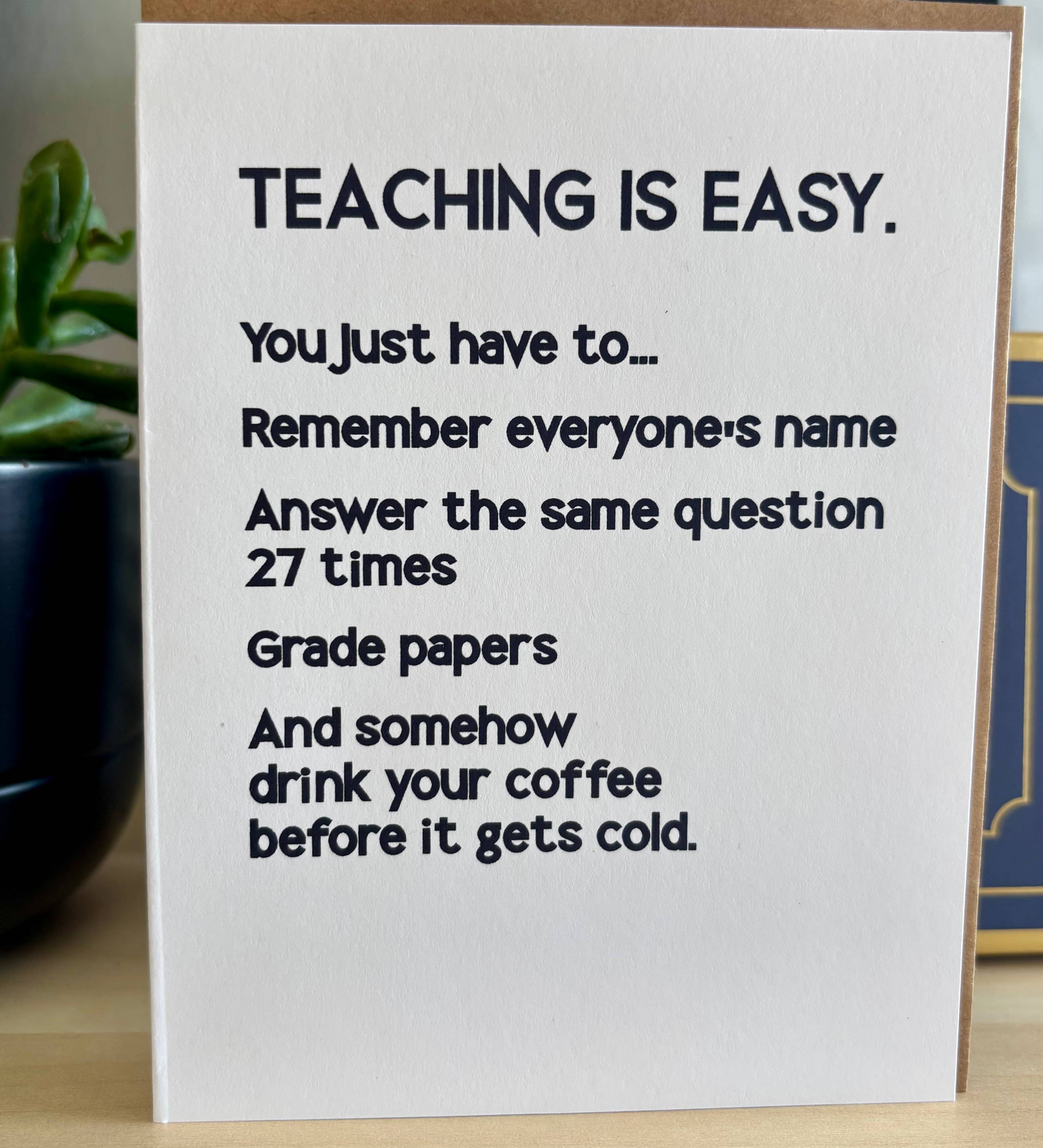 Funny Teacher Card | Teacher Appreciation: Black