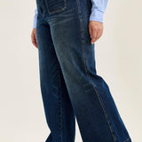 Judy Blue HW Lux Retro Wide Leg Patch Tab Jeans – Plus