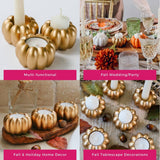 2-in-1 Pumpkin Tealight/Candlestick Holder Gold