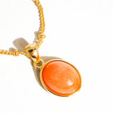 Caillou 18K Gold Assorted Natural Stone Necklace: Moonstone