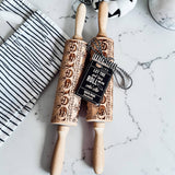 Wooden Embossed Pumpkin Rolling Pin