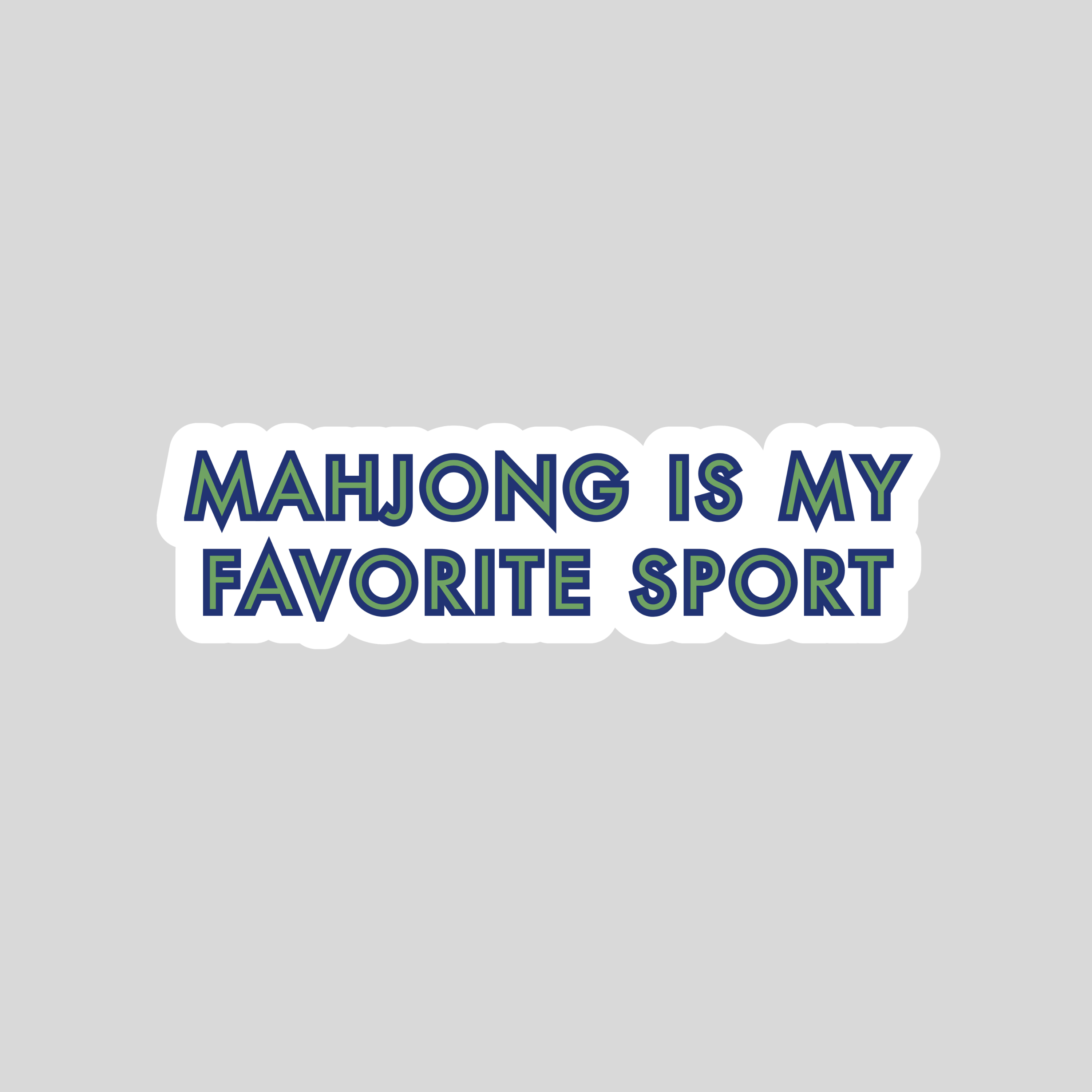 Mahjong Stickers: Blue