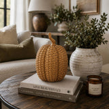 Faux Rattan Woven Pumpkin — Large