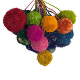 Pompoms Raffia Poufs Handbag Charm Embellishment: Eggplant