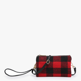 Riley Red/Black Plaid 3 Compartment Crossbody/Wristlet