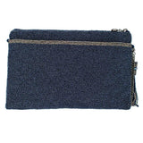 Work It Denim Blue Beaded Embellished Crossbody Clutch