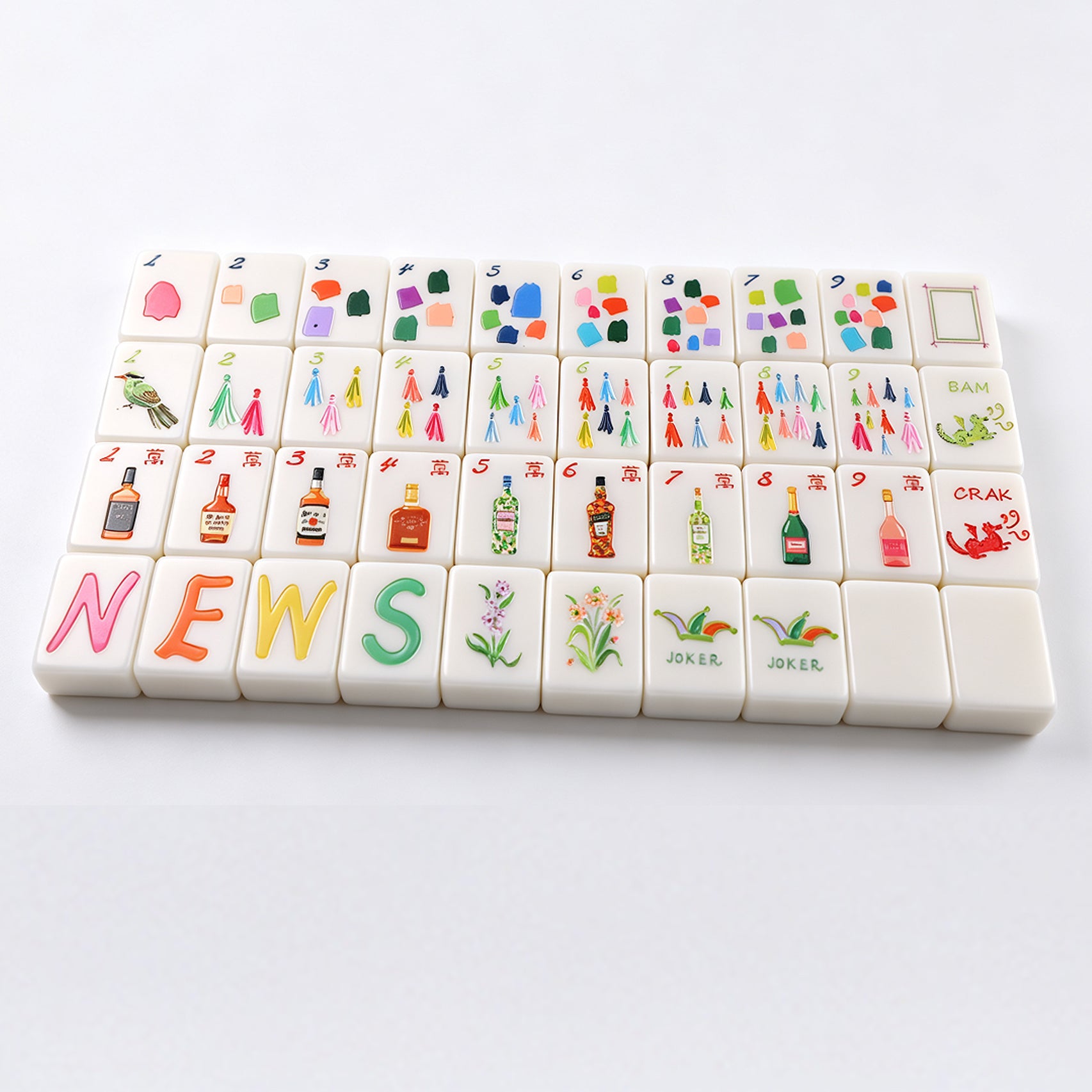 Cocktails Mahjong Tiles with Tote Bag/Dice