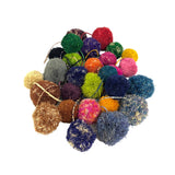 Pompoms Raffia Poufs Handbag Charm Embellishment: Eggplant