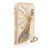 Bubbles & Bliss Champagne Pop Beaded Crossbody Handbag