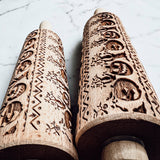 Wooden Embossed Pumpkin Rolling Pin