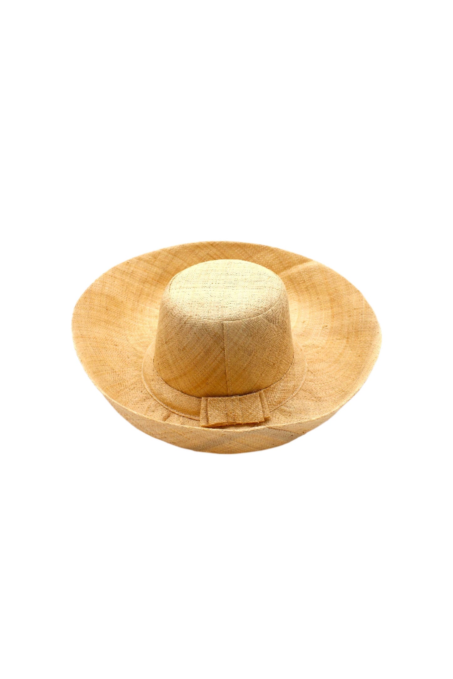 Monica 5" Wide Brim Solid Color Packable Straw Sun Hats: Natural