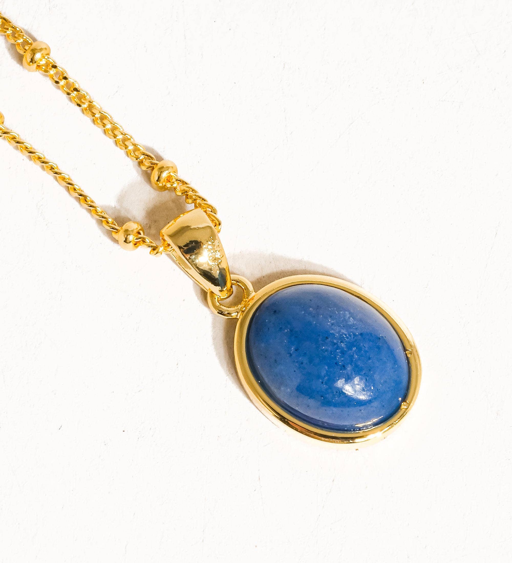 Caillou 18K Gold Assorted Natural Stone Necklace: Moonstone