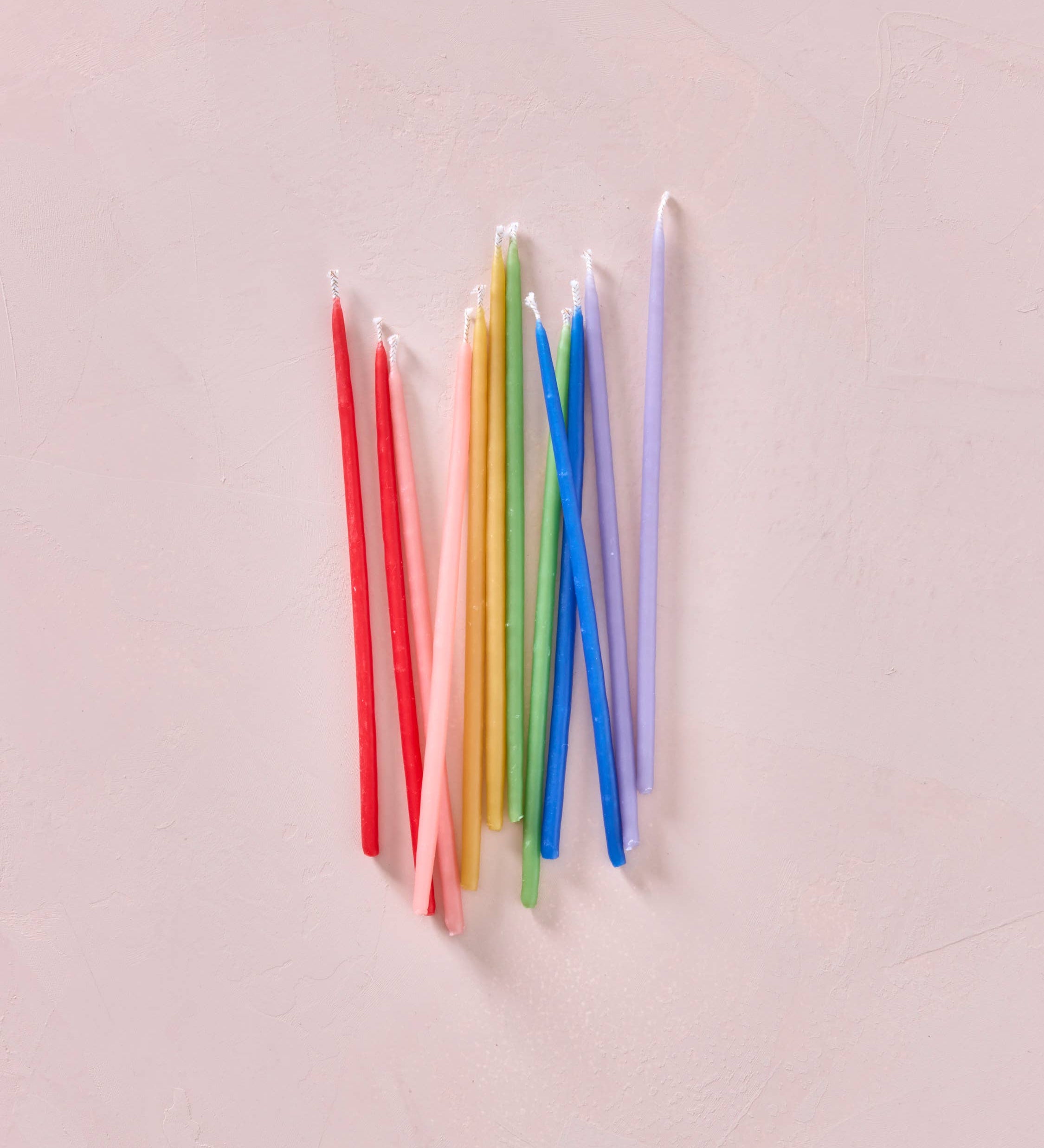 Hand-dipped Pure Beeswax Birthday Candles | Tall Rainbow