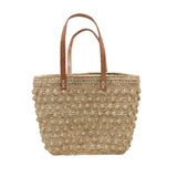 Boucle Crochet Straw Basket Bag in Natural
