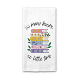 So Many Books Gift Kitchen Towel, Floral Book Dish Bookish: Transparent Cellophane Sleeve