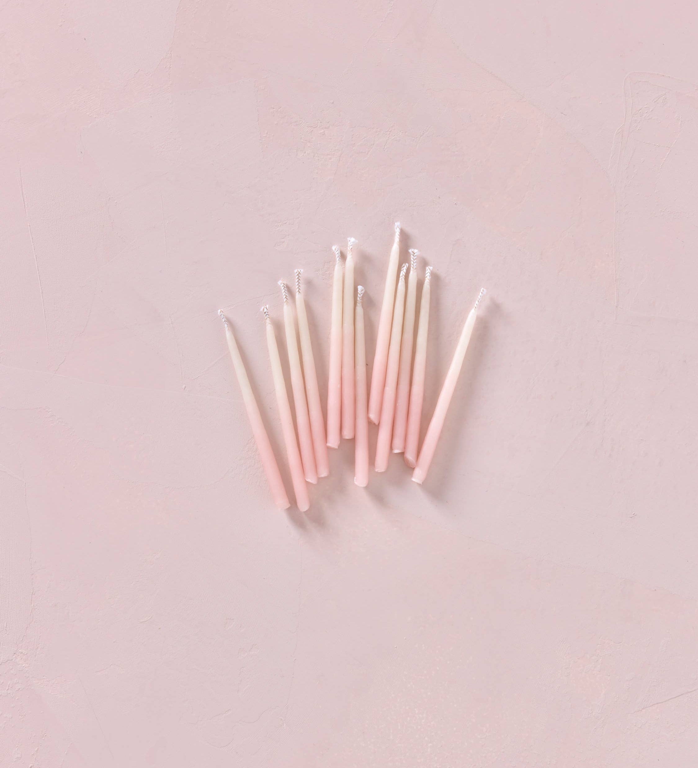 Hand-dipped Beeswax Birthday Candles | Pink Ombré
