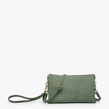 Riley Army Green 3 Compartment Crossbody/Wristlet