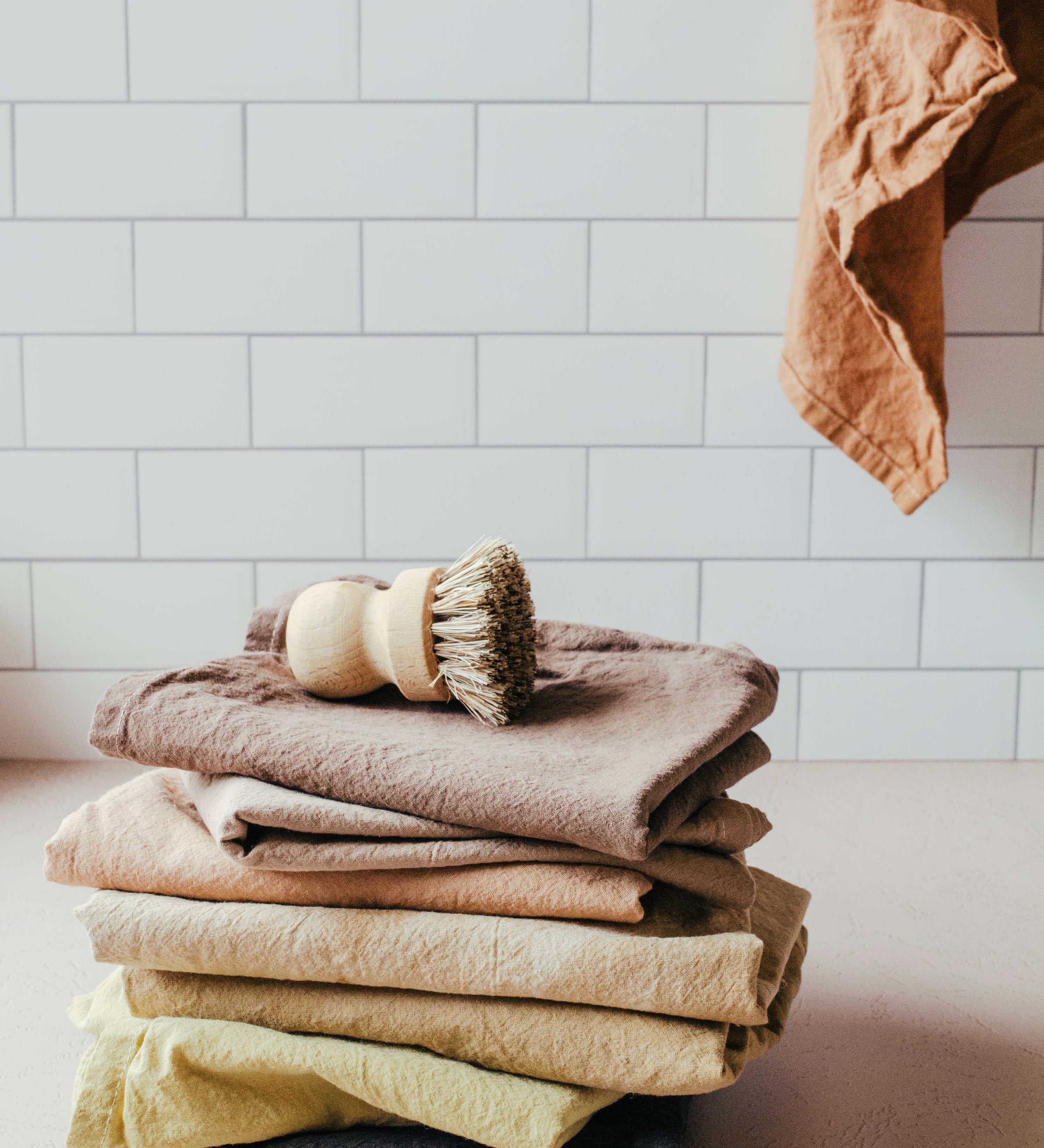 Hand dyed Organic cotton Kitchen Towel: Clay