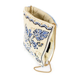 Easy Street Denim Flowers Beaded Crossbody Phone Bag
