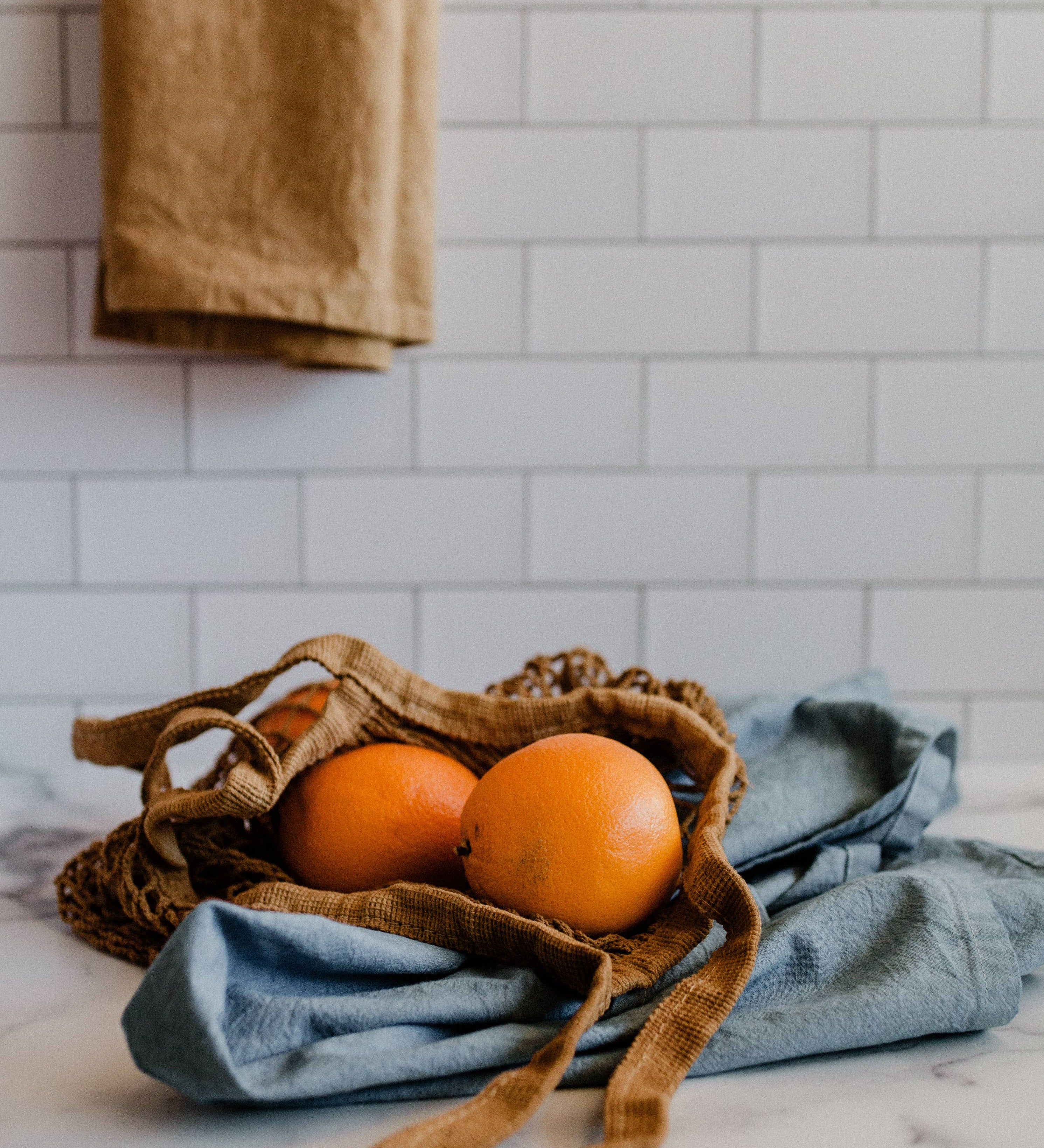Hand dyed Organic cotton Kitchen Towel: Indigo