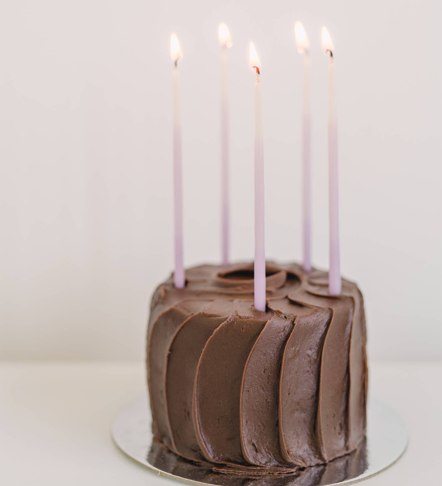 Hand Dipped Beeswax Birthday Candles | Tall Violet Ombré