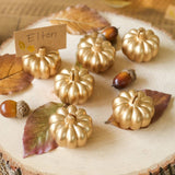 Harvest Gold Pumpkin Place Card Holder - Set of 6