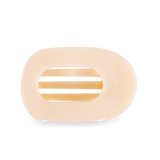 Teleties Almond Beige Large Flat Round Hair Clip - Large