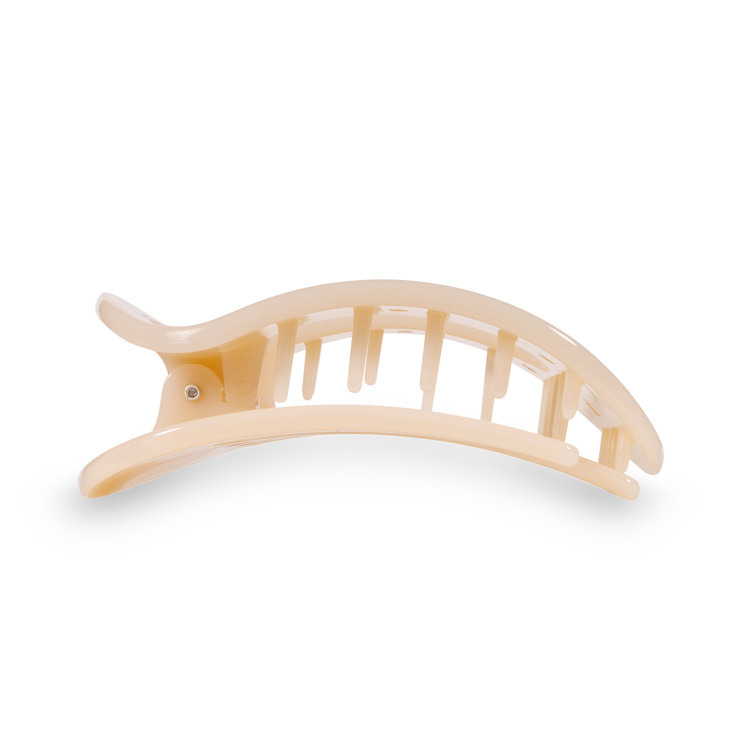 Teleties Almond Beige Medium Flat Round Hair Clip - Medium