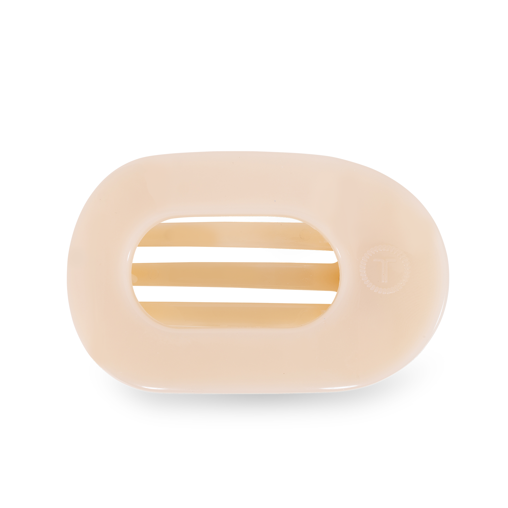 Teleties Almond Beige Small Flat Round Hair Clip - Small
