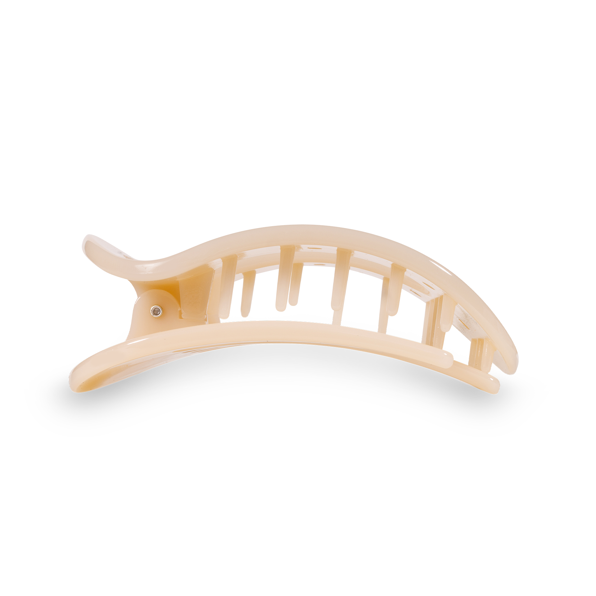 Teleties Almond Beige Small Flat Round Hair Clip - Small