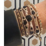 America Black Spinel Gemstone Wrap Bracelet
