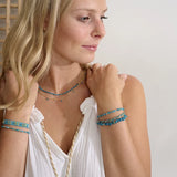 Arabella Apatite & Blue Topaz Gold Slider Bracelet