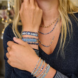 Salus Blue Aventurine Gold Beaded Necklace