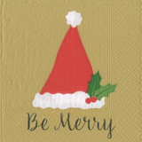 Caspari Be Merry Gold Napkin Cocktail